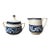 1998 Williams-Sonoma Retired Portugal Blue and White Lidded Sugar Bowl & Creamer - A Pair For Sale