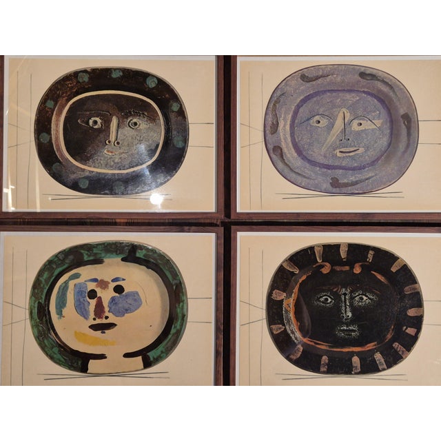 Modern After Picasso, Céramiques de Picasso Plates, 1948, Prints, Framed, Set of 4 For Sale - Image 3 of 9
