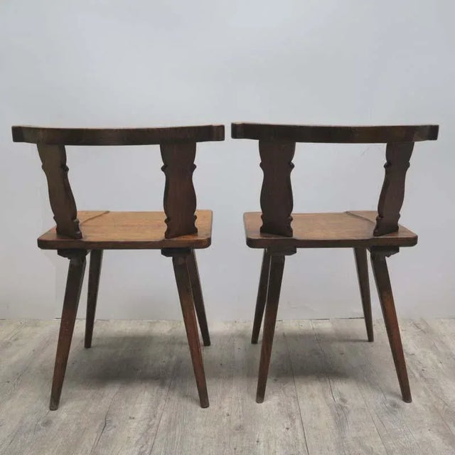 Wood Set of Antique Wooden Chairs For Sale - Image 7 of 16