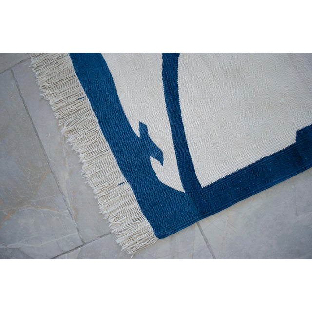 Paul Klee -Letter Ghost Inspired Silk Hand Woven Area Kilim Wall Rug 4′2″ × 6′6″ For Sale - Image 15 of 16