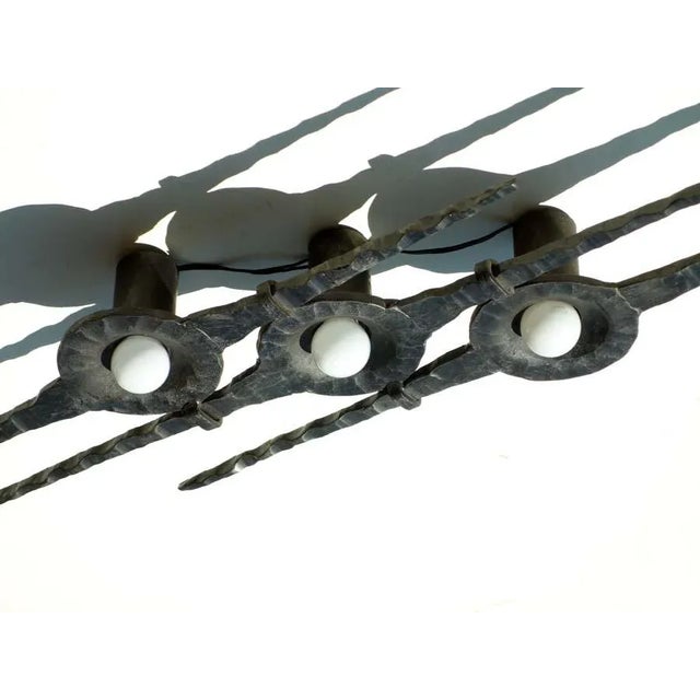 Brutalist Lamp in Iron, 1960s For Sale - Image 6 of 7