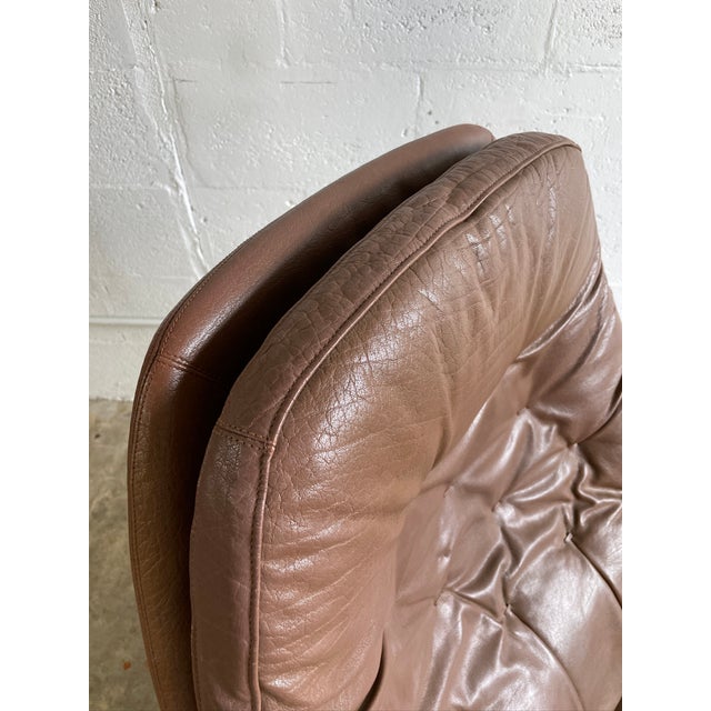 Madsen & Schubell Ms68 Leather Danish Mid Century Swivel Recliner Chair and Ottoman For Sale In Miami - Image 6 of 12