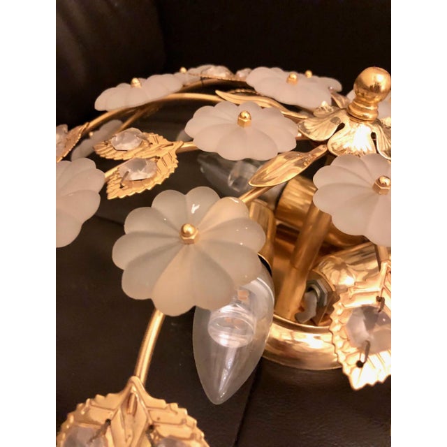 Gold Large Mid-Century Ceiling Lamp in Murano Glass with Floral Pattern by Ernst Palme, Germany, 1970s For Sale - Image 8 of 12