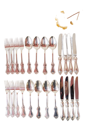 Vintage Swedish Cutlery Set for Eight People, 1960s, Set of 24