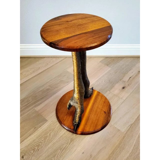 Vintage Ostrich Taxidermy Pedestal Table For Sale - Image 10 of 11