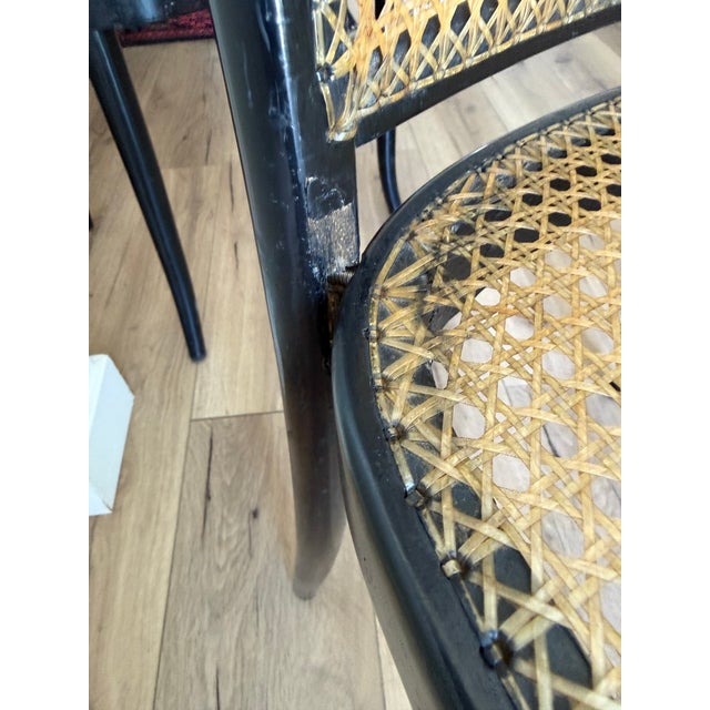 Black Bentwood Chairs With Pigskin by Thonet Josef Hoffmann For Sale - Image 13 of 14