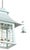 Metal Vintage Chinoiserie Light Blue Iron Four-Lamp Pagoda Chandelier For Sale - Image 7 of 11