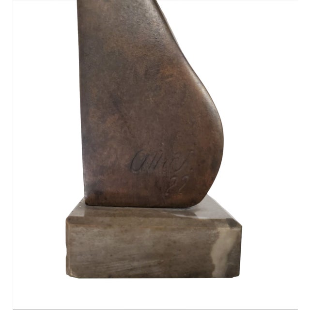 Early 20th Century Minimalist Bronze Sculpture / Portrait / Bust of a Woman by Adam Antes For Sale - Image 10 of 12