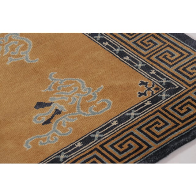 Art Deco Rug & Kilim’s Chinese Art Deco Inspired Rug, Brown With Greek Key Border For Sale - Image 3 of 7