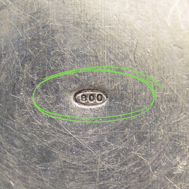 Vintage Italian Oval Tall Silver 800 Pill Trinket Snuff Box, 1980s For Sale - Image 9 of 14