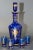 Metal Cobalt Blue Enameled Glass Liquor Set Decanter and Glassesy - Set of 5 For Sale - Image 7 of 13