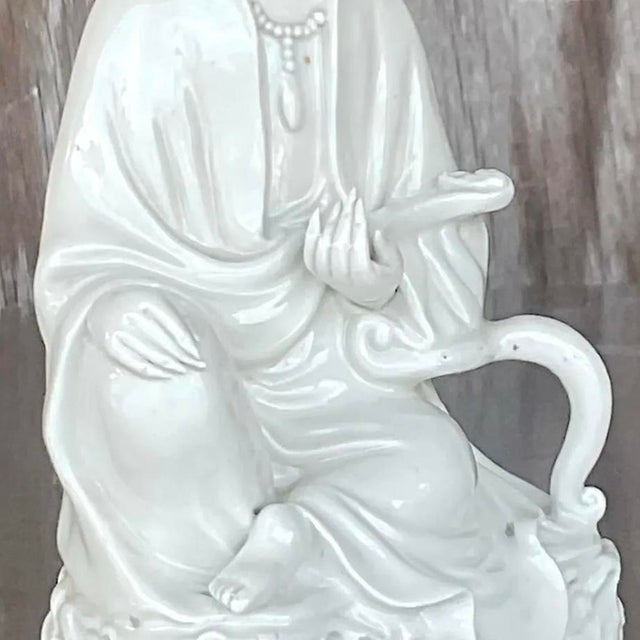 Vintage Asian 1920s Blanc De Chine Figure of Lady For Sale - Image 10 of 16