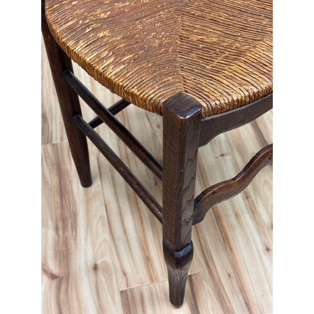 Antique Carved Wood French Country Rush Seat Dining Chairs, Set of 6 For Sale - Image 14 of 18