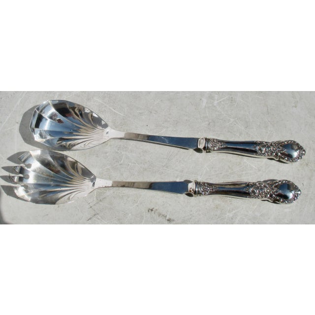 Mid 20th Century Web Sterling Silver Salad Set - a Set of 2 For Sale - Image 5 of 6