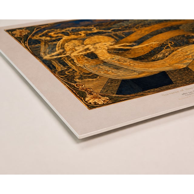 Art Nouveau Jan Toorop 1893 Nocturne of Gold and Blue Art Nouveau 20 by 16 Gallery Board Print For Sale - Image 3 of 15