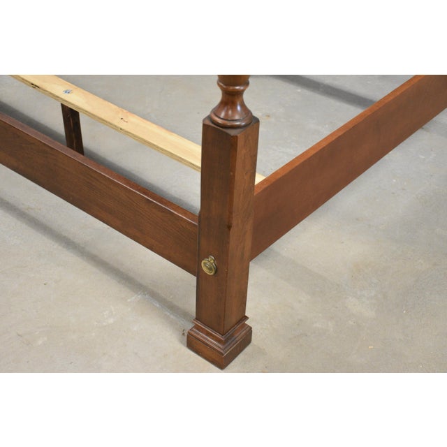 Brown 1980s Solid Cherry Queen Four Poster Bed For Sale - Image 8 of 10