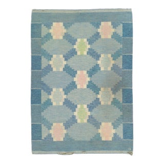 Mid 20th Century Ingegerd Silow Vintage Swedish Kilim Rollakan Rug, 5'4 X 7'7 For Sale