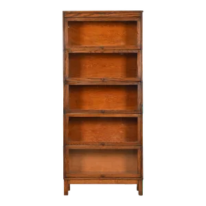 Antique Arts & Crafts Oak Five-Stack Barrister Bookcase by Lundstrom, Circa 1920s