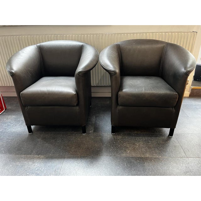 Aura Club Chairs in Leather Armchairs by Paolo Piva for Wittmann, 2000s, Set of 2 For Sale - Image 10 of 11