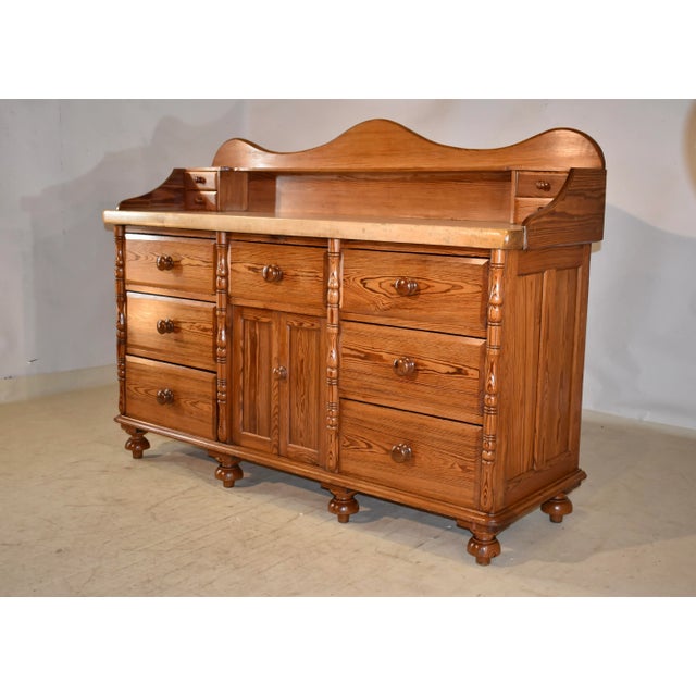 19th Century Pitch Pine Sideboard With Sycamore Top Chairish