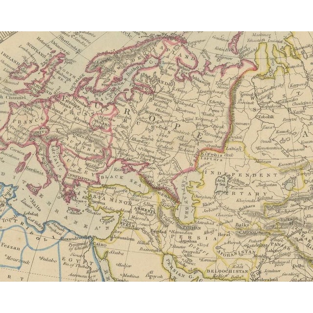 Antique Map of the Eastern Hemisphere with Population and Religions Tables, 1858 For Sale - Image 4 of 9