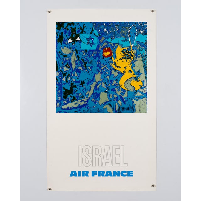 Air France Israel Travel Poster by Raymond Pagès, 1971 For Sale - Image 3 of 10