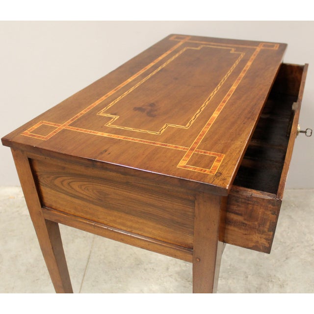 Brown Antique Italian Louis XVI Console Table in Walnut, 1700s For Sale - Image 8 of 12