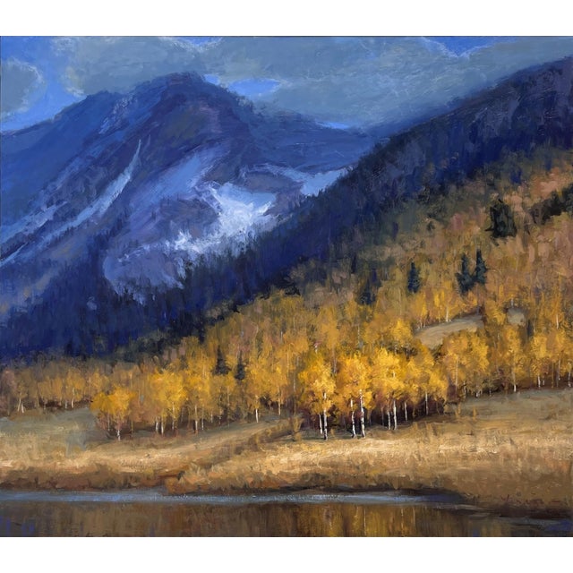 Music on the Mountain by Seth Winegar | Oil on Board Aspen Mountain Landscape For Sale - Image 4 of 8