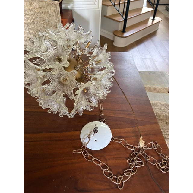 Mid-Century Modern Vintage Italian Murano Style Sputnik Chandelier in the Manner of Paolo Venini "Espirit", 28 Glass Florets For Sale - Image 3 of 18
