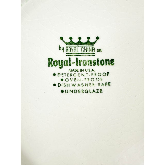 Royal Blue Vintage MCM Royal China Ironstone Dinner Plates-Set of 8 For Sale - Image 8 of 8