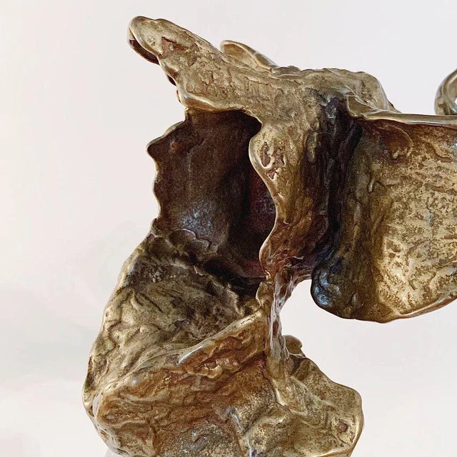 Mid 20th Century Vintage Mid Century Brutalist Elephant Bust Sculpture in Brass and Aluminum For Sale - Image 5 of 7