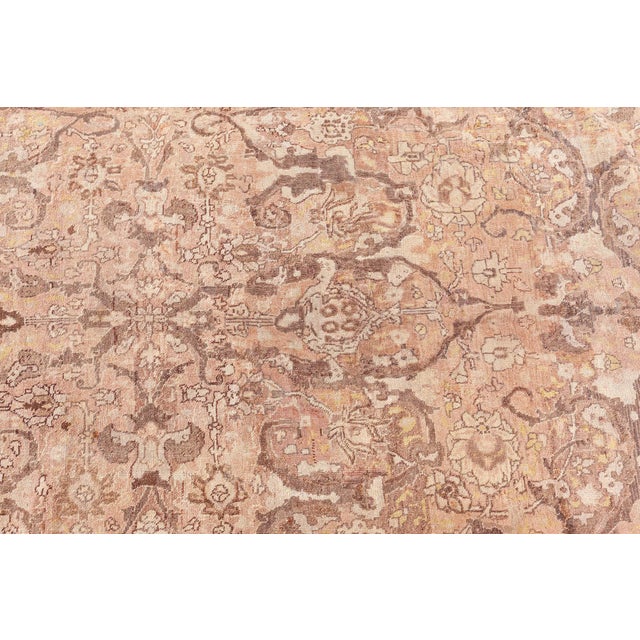 Beige Authentic 19th Century Persian Tabriz Carpet For Sale - Image 8 of 12