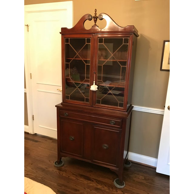 Mid Century Modern Mahogany Hutch Bookshelf China Cabinet With