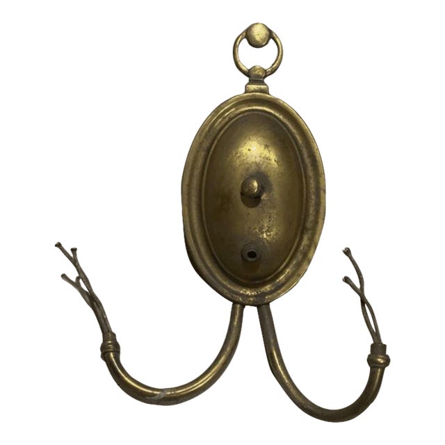 Antique Neoclassical Sconce Plate Base Part Double Arm For Sale