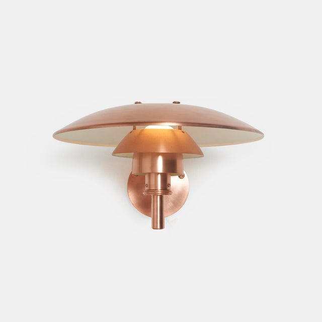 Metal 1960s Curved Arm PH 4½/3 Copper Sconce by Poul Henningsen For Sale - Image 7 of 7