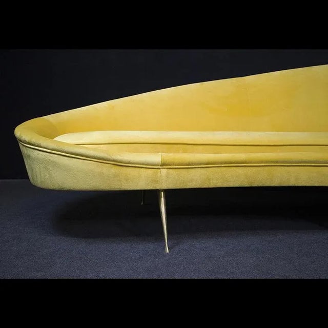 Vintage Yellow Sofa with Shaped Line, 1980s For Sale - Image 3 of 10