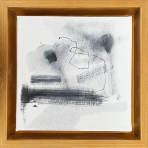 "Abstract V" Contemporary Abstract Expressionist Mixed-Media Painting, Framed