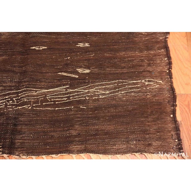 Mid 20th Century Nazmiyal Collection Vintage Moroccan Brown Kilim Rug For Sale - Image 5 of 5