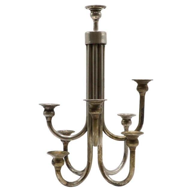 1960s Silver Plated Bauhaus Style Candlestick For Sale - Image 14 of 18