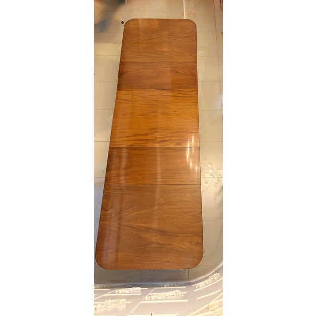 Antique Figured Mahogany Three-Pillar Extending Dining Table, 1920s For Sale - Image 4 of 10