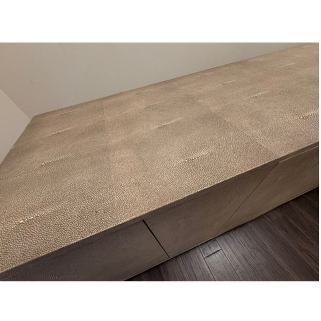 Modern Lillian August Hudson Beige Shagreen Credenza For Sale - Image 3 of 6