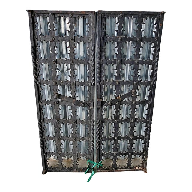 19th Century Antique Wrought Iron Window Shutters For Sale
