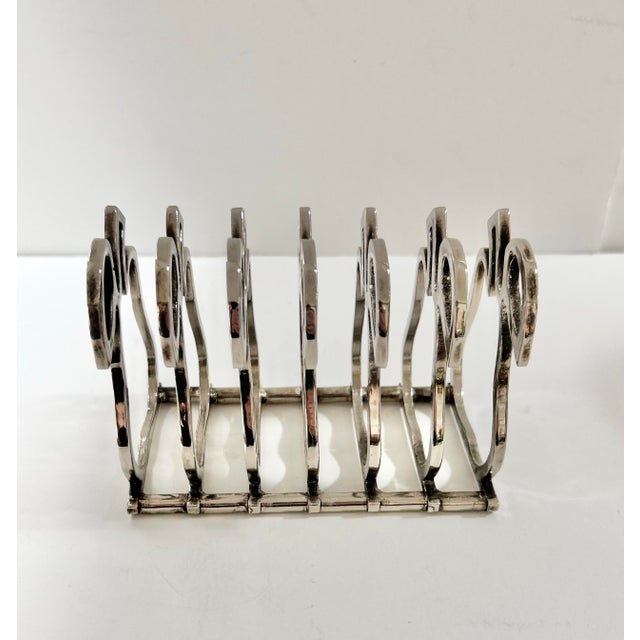 1970s Vintage Silverplate Pear Form Toast Rack, Sculptural Organic Modern Tabletop Accent For Sale - Image 5 of 7