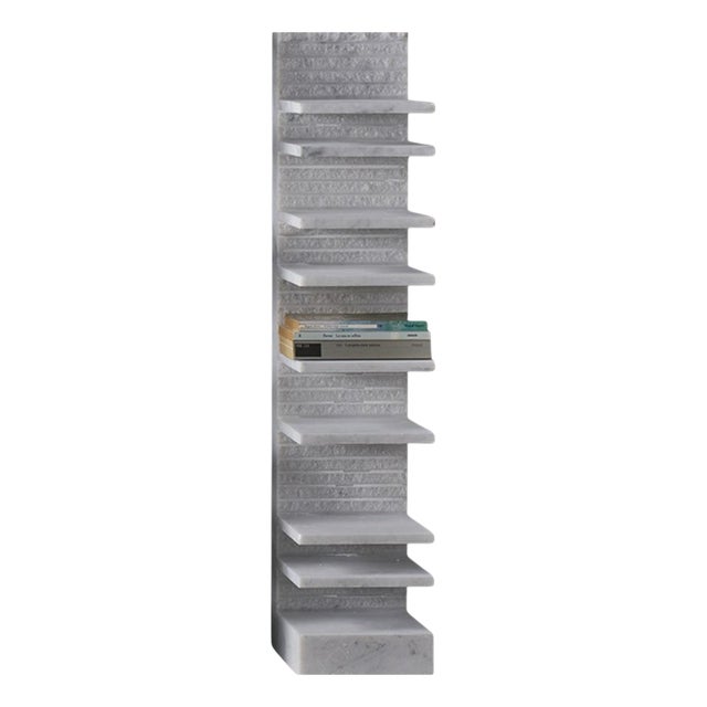 Spacco 90 Vertical Bookcase in Bianco Carrara Marble by Bufalini Marmi For Sale