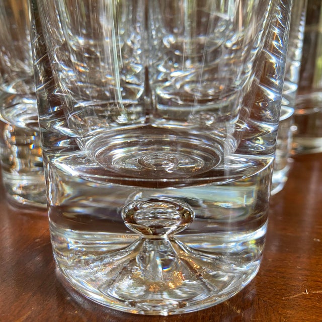 Vintage Krosno Poland Bubble Bottom Highball Glasses - Set of 7 For Sale - Image 4 of 7