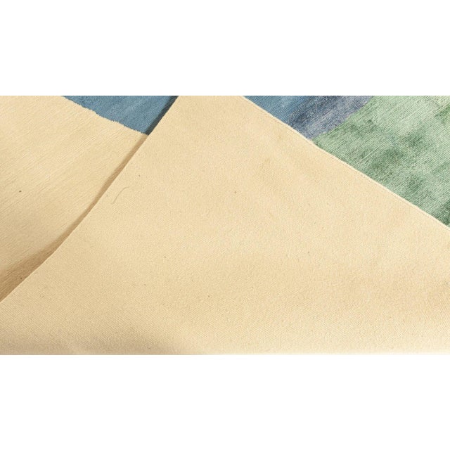 Ivory Modern Oasis Hand Knotted Wool, Silk Rug by Doris Leslie Blau For Sale - Image 8 of 8