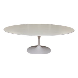 Rove Concepts Attributed Tulip Lacquer Oval 78” Dining Table For Sale