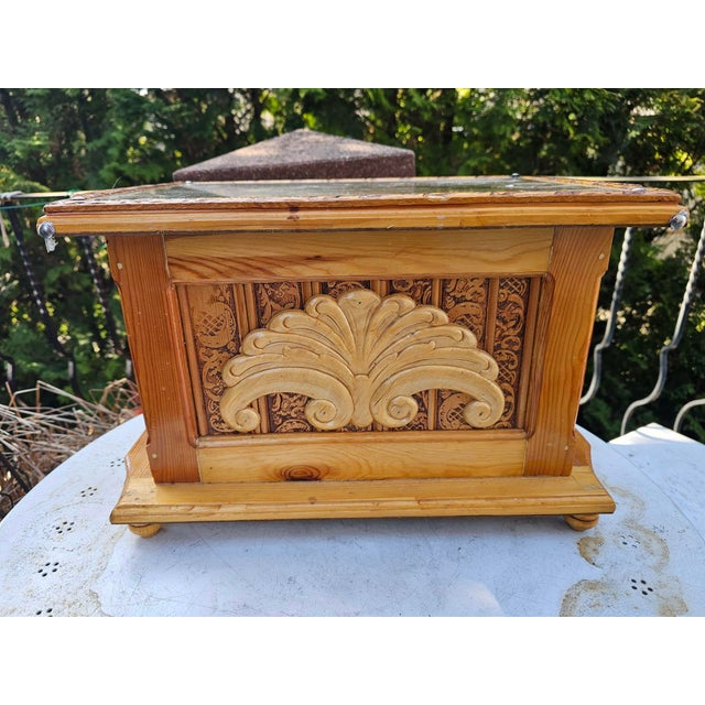 Carved Wooden Box for Relics, 1950s For Sale - Image 9 of 10