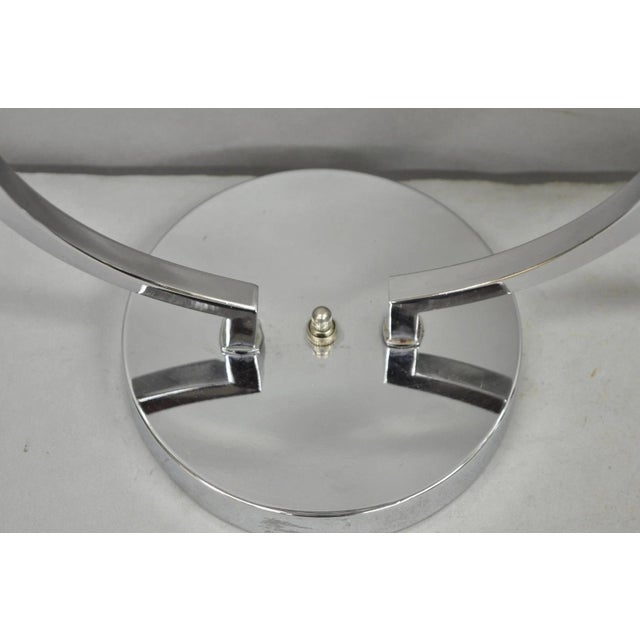 Metal Vintage Postmodern MCM Hivo Van Teal Sculptural Lucite & Chrome Table Lamps Pair For Sale - Image 7 of 12