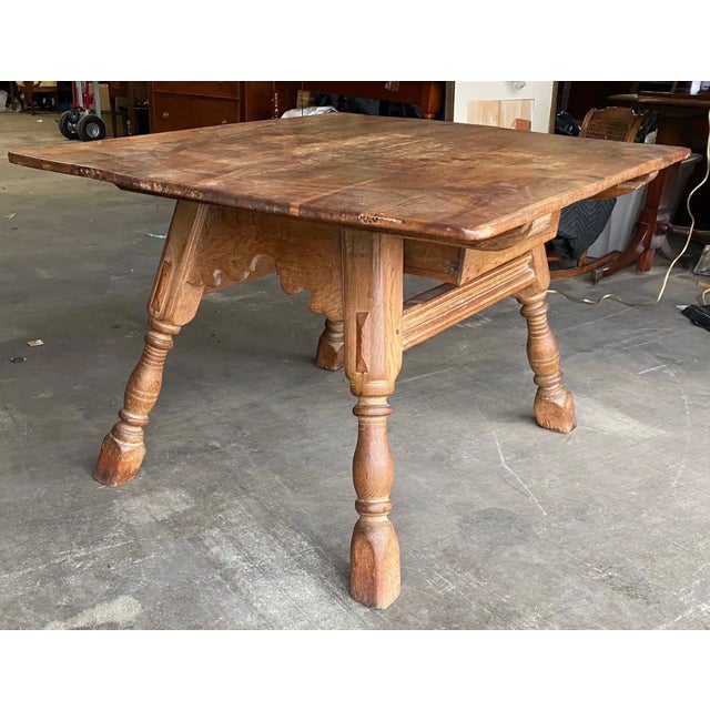 19th Century 19th Century Swedish Oak Table With Drawer For Sale - Image 5 of 7